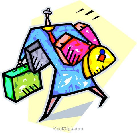 Person Carrying Luggage Royalty Free Vector Clip Art - Traveler (480x465)