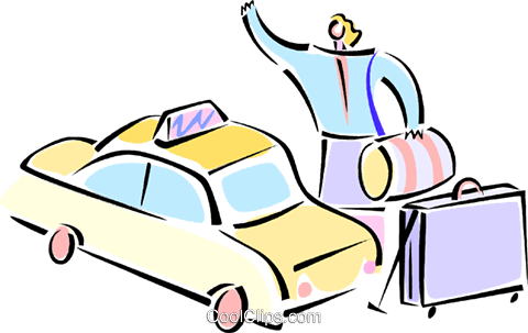 Person With Luggage Hailing A Cab Royalty Free Vector - Person With Luggage Hailing A Cab Royalty Free Vector (480x303)