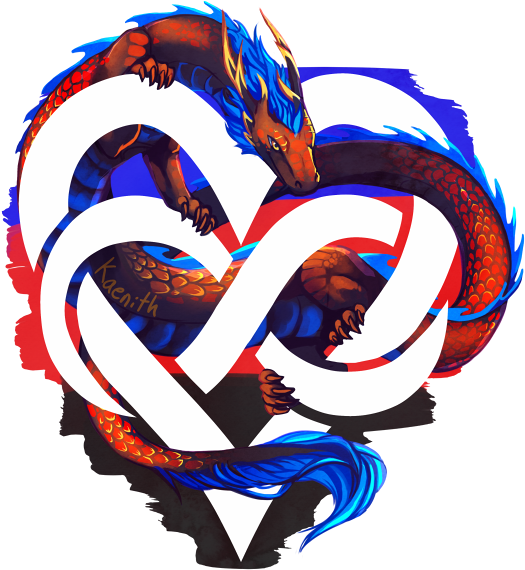 Land Of Ink And Charcoal - Polyamory Pride Dragon (540x578)