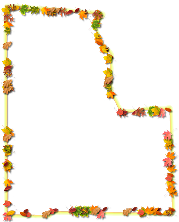 A Yellow And Orange Outline Map Of Baker With Fall - Motif (617x768)