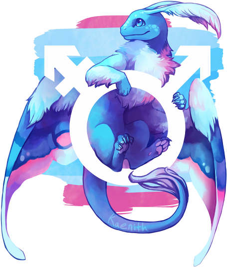 Land Of Ink And Charcoal - Trans Pride Dragon (540x540)