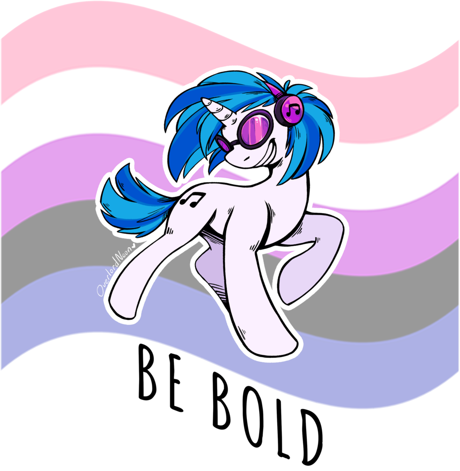 Overlordneon, Dj Pon-3, Female, Genderfluid, Genderfluid - Drawing (1024x1024)