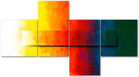 Modern Xxl Painting Rainbow Colors 220x120cm - Wall Art Painting Png (870x421)