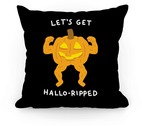 Let's Get Hallo-ripped Pillow - She's Beauty She's Grace She Ll Punch You In The Face (484x484)