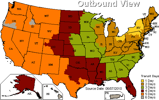 Ups Zone Chart - Boston Massachusetts On Map (546x353)