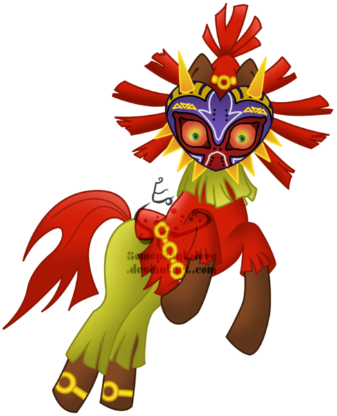 Someponytolove, Majora's Mask, Ponified, Possessed, - Cartoon (487x600)