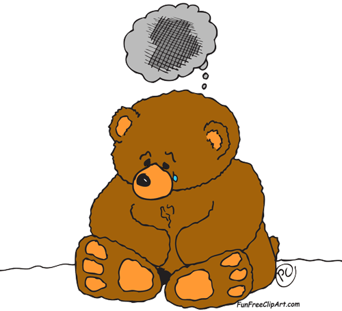 Sad Cartoon Bear Clipart - Sad Bear Clipart (500x454)