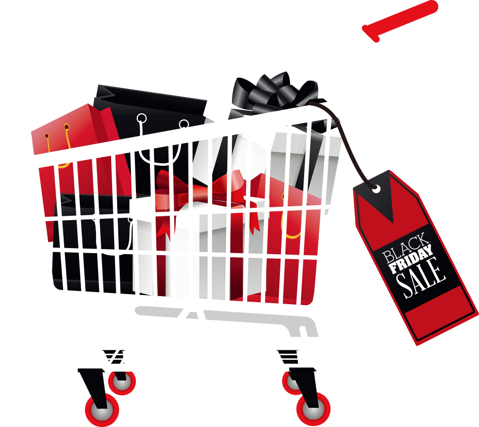 Vector Shopping Cart Filled With Merchandise - Shopping Cart Product Vector Png (948x845)