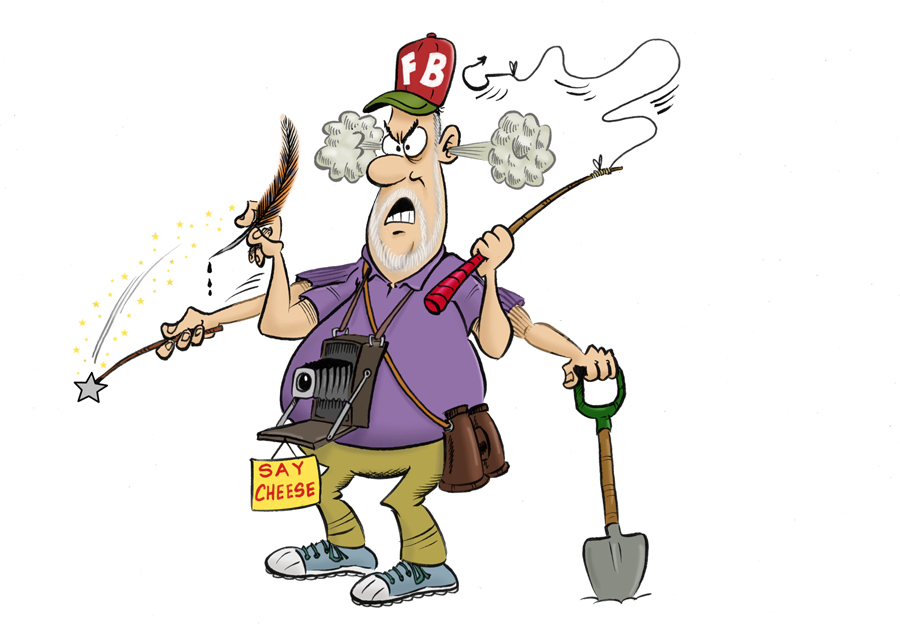 From Time To Time One Of My Alter-egos, 'fatbirder' - Cartoon (900x626)