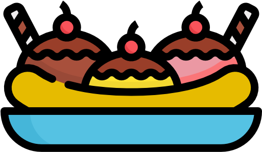 Banana Split Free Icon - Banana Split Free Icon (512x512)