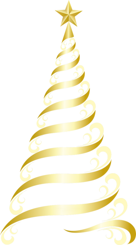 Gold Christmas Tree Clipart (445x800)