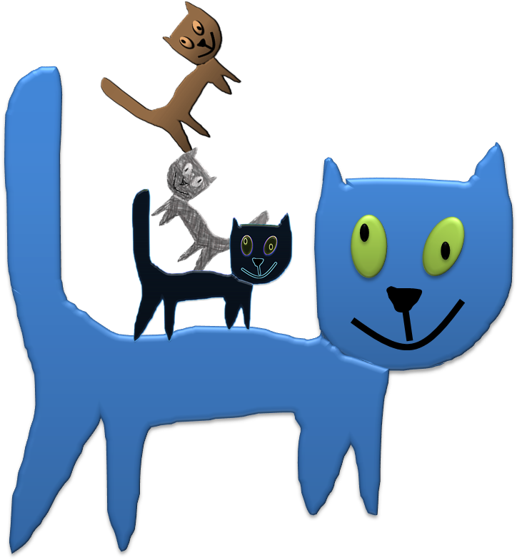Different Powerpoint Cat Being Ridden By A Tiny Horse - Cartoon (730x809)