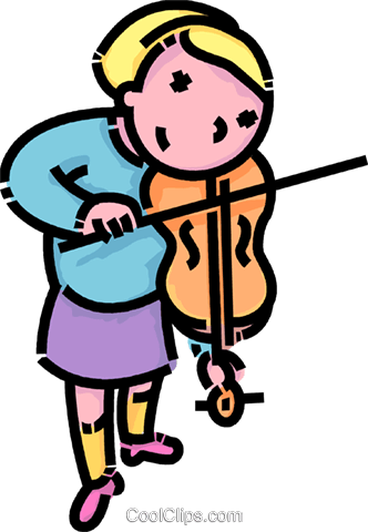 Girl Playing The Violin Royalty Free Vector Clip Art - Girl Playing The Violin Royalty Free Vector Clip Art (332x480)