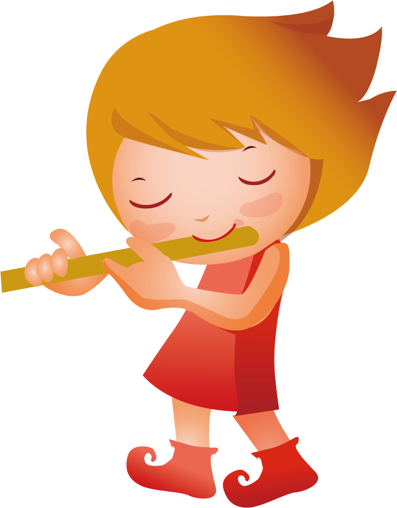 Flute Musical Instrument Violin Royalty-free Clip Art - Ban Nhạc Hoạt Hình (1000x1000)