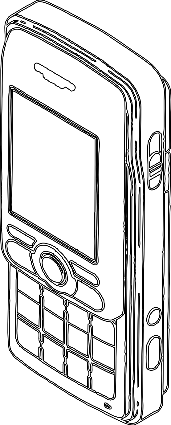 Cell Phone Black White Line Art 555px - Coloring Book (555x1379)