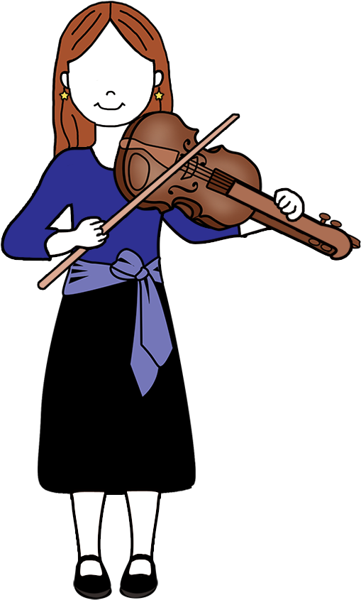 Violin Girl Personalized Room Sign - Cartoon (1000x1000)