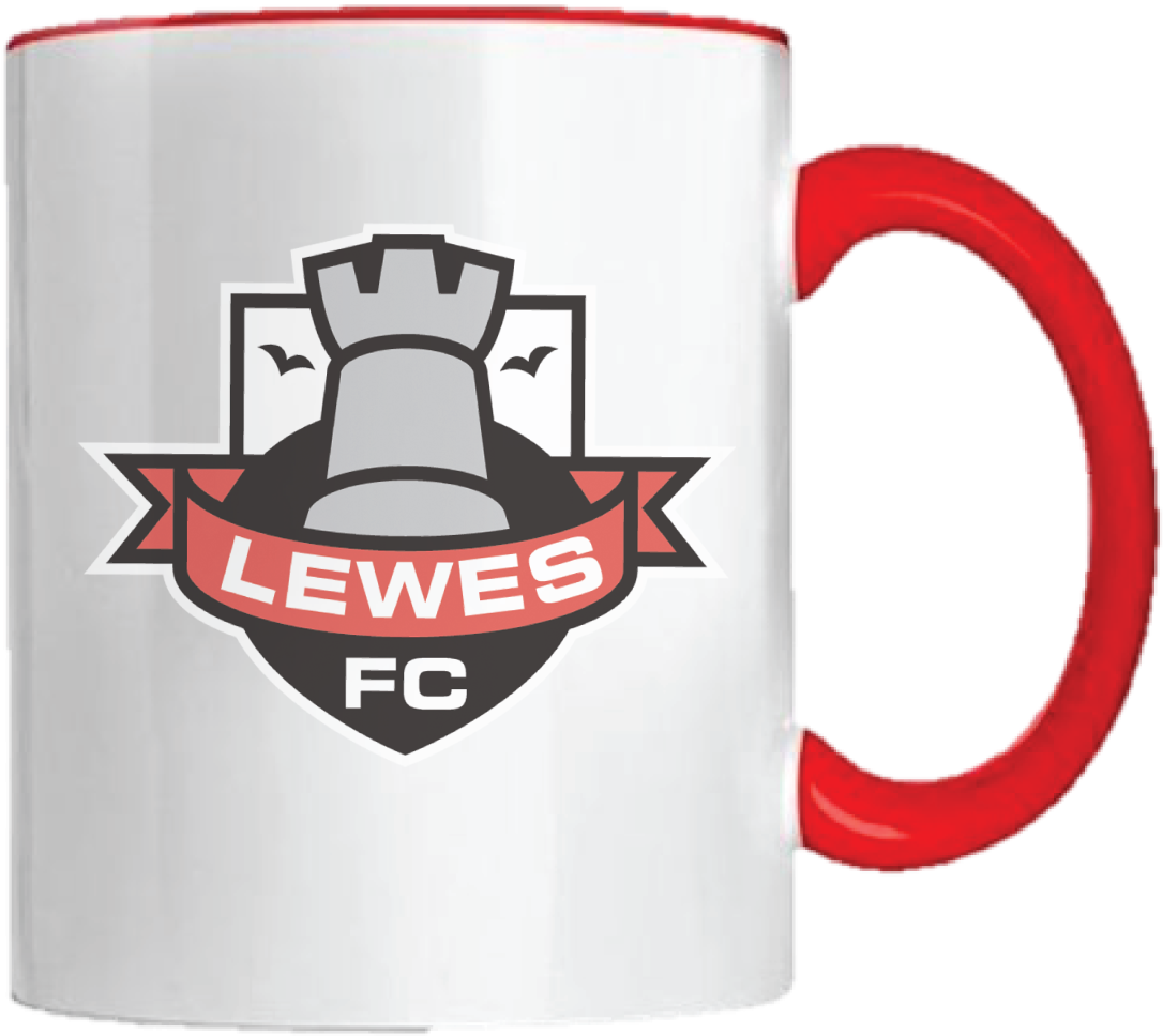 Mug In White/red Handle - Lewes F.c. (1304x1363)