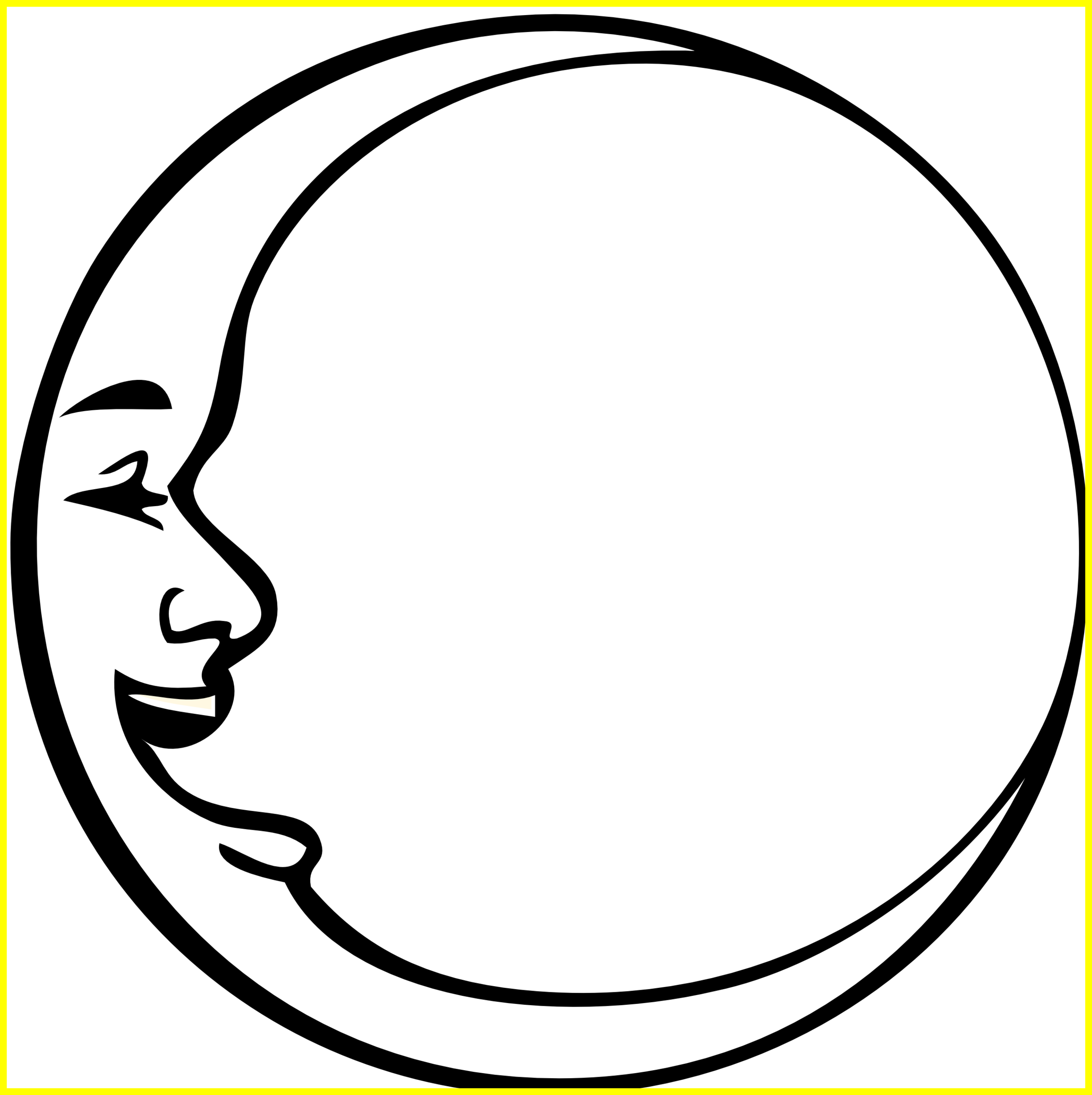 Best For U Triple Moon Symbol Outline Clipart To Use - Black And White Crescent Moon (2457x2464)