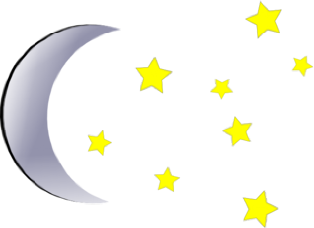 Moon And Stars Clipart - Moon And Star Clipart (640x480)