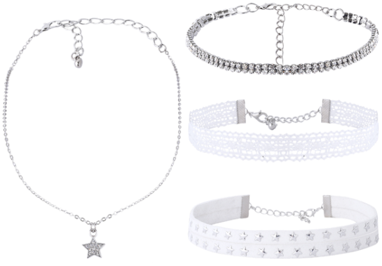 Estrella Del Cordón Del Rhinestone Del Collar Del Ahogador - Korean Women Jewelry Necklaces Rhinestone Star Lace (558x744)