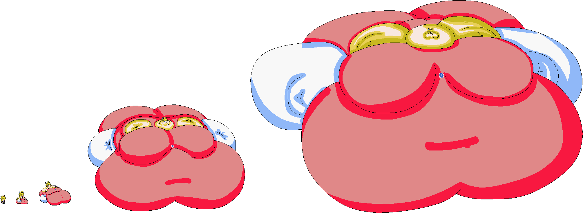 Baby Princesses Wg And Inflation Favourites By Gamerjohn022691 - Princess Peach Weight Gain Story (2066x770)
