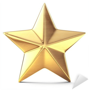 Vinilo Pixerstick Estrella De Oro Aisladas En Blanco - Christmas Ornament (400x400)