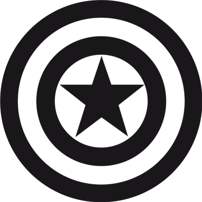 Logo De Superheroes En Blanco Y Negro Capitan America - Captain America Shield Vector (400x400)