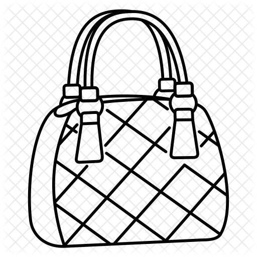 Bag Icon - Ladies Bag Line Art (512x512)