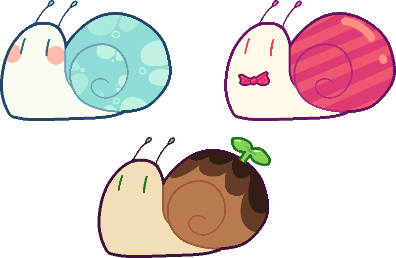 [ Closed ] Smol Snails By Witchie-pie - Chibi Snail (800x522)