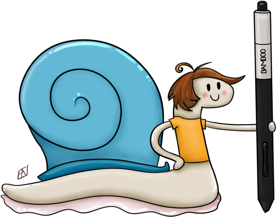 Happy Snail By Emylian - Cartoon (985x812)