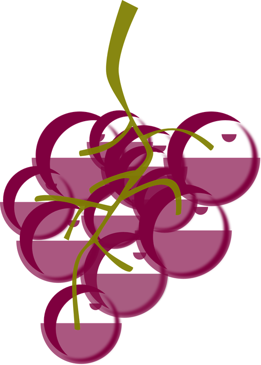 Grape Clipart Purple Berry - Wine And Grapes Graphic (514x720)