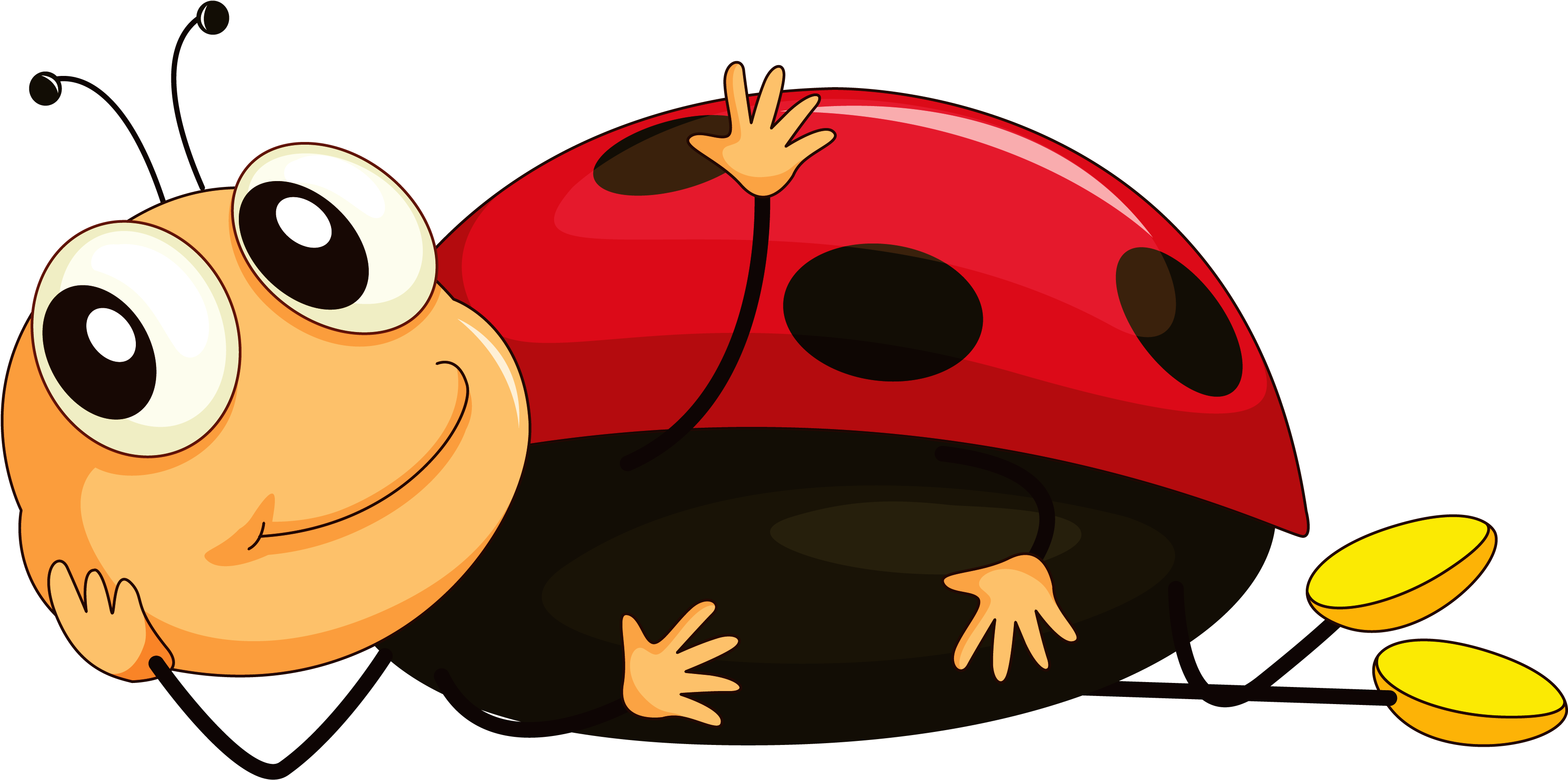 Beetle Bugs Bunny Cartoon Clip Art - Lady Bug Cartoon Png (3813x2148)