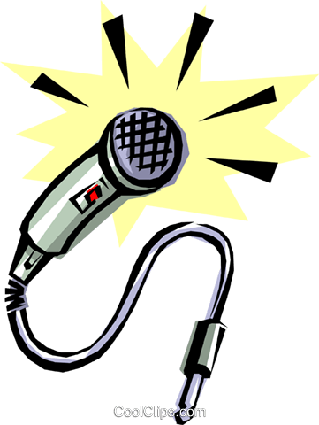 Cool Microphone Royalty Free Vector Clip Art Illustration - Mikrofon Retro (361x480)