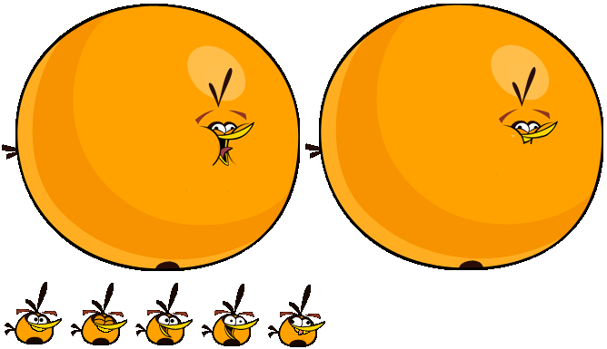 Globe Bird Sprites By Carlosashgalde - Angry Birds Orange Bird Sprites (668x385)