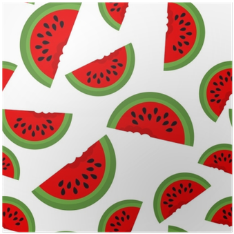 Póster Fundo Sem Costura Com Fatias De Melancia - Design (400x400)