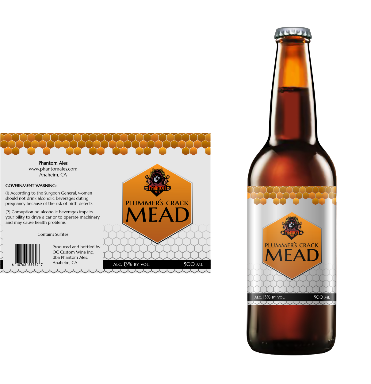 Label Design By Creativestudiobh For Phantom Ales - Phantom Ales (1289x1289)