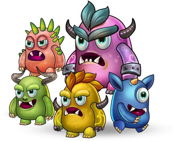 Monster Game Enemies Sprites Set - Cartoon (600x500)