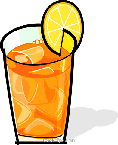 Iced Tea With A Lemon Slice Royalty Free Vector Clip - Iced Tea Clipart Png (392x480)