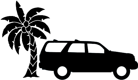 Palm Springs Car Service Shadowed - Palm Tree Clipart Black And White (491x280)