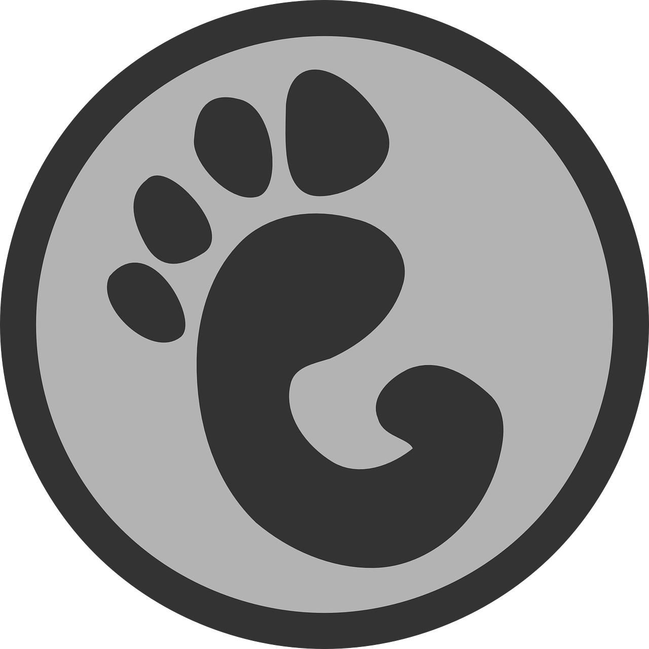 Footprint Paw Print Sign Round Png Image - Arsenal Tube Station (1280x1280)