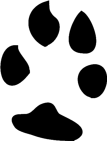 Rhino Clipart Footprint - Bunny Paw Print Clip Art (400x495)