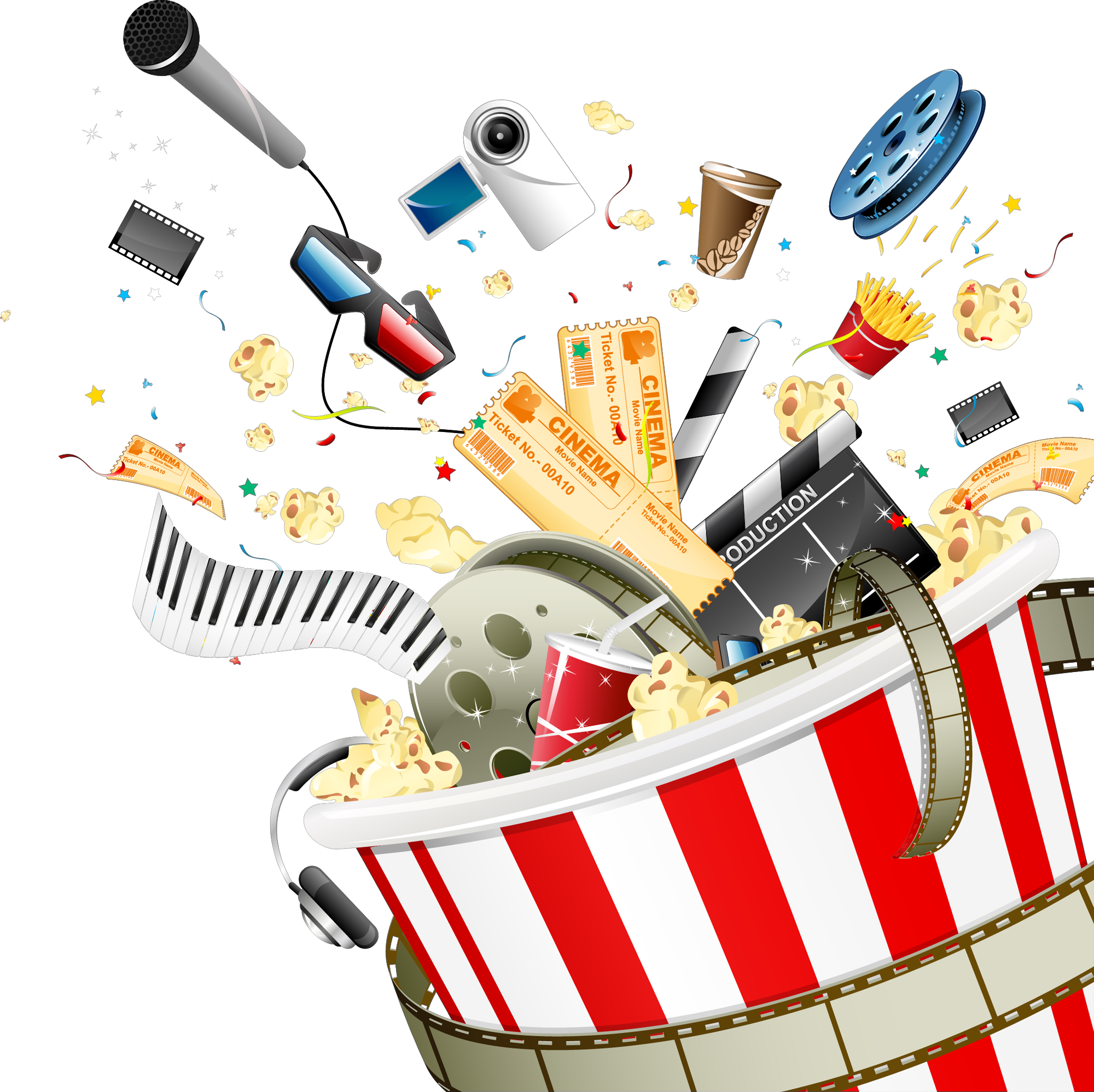 Entertainment Cinema Film Clip Art - My Digital Entertainment For Seniors (covers Movies, (2000x1997)