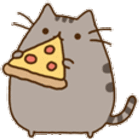 Cat Eating Pizza - Pusheen Eating Pizza Gif (480x480)