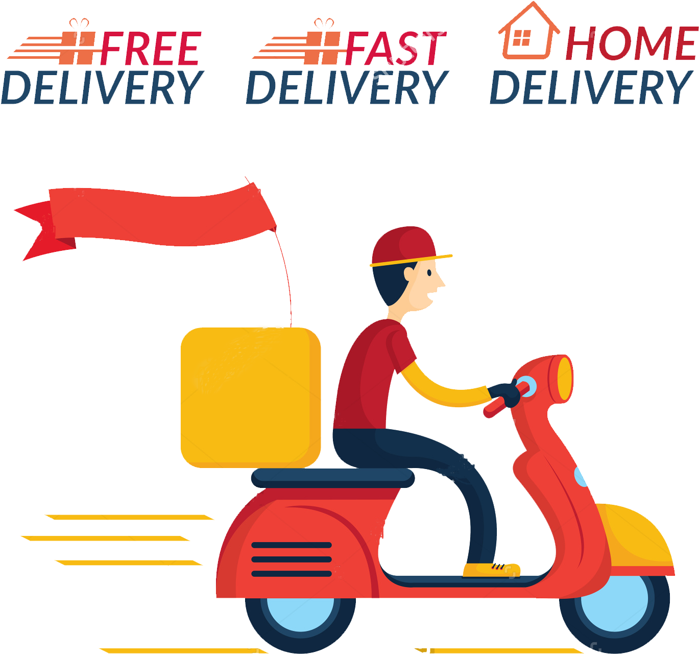 Pizza Delivery Scooter Clip Art - Free Home Delivery Icon (1500x1500)