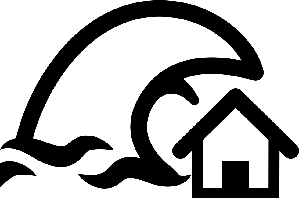 Tsunami Insurance Symbol Of A Home And A Big Ocean - Tsunami (980x650)