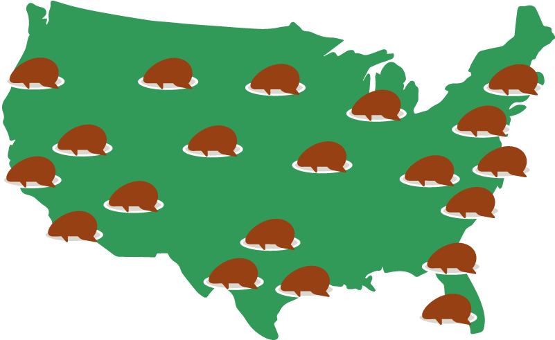 Like Most Other Foodstuffs, The Americans Are Out Eating - Southern Baptist Convention Map (800x514)