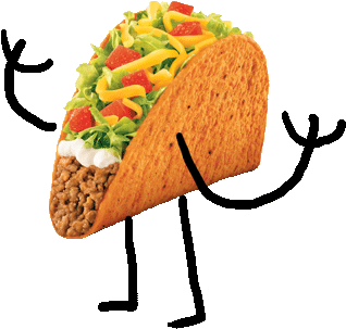 Transparent Food Gif For Kids - Taco Bell Dorito Taco (360x334)