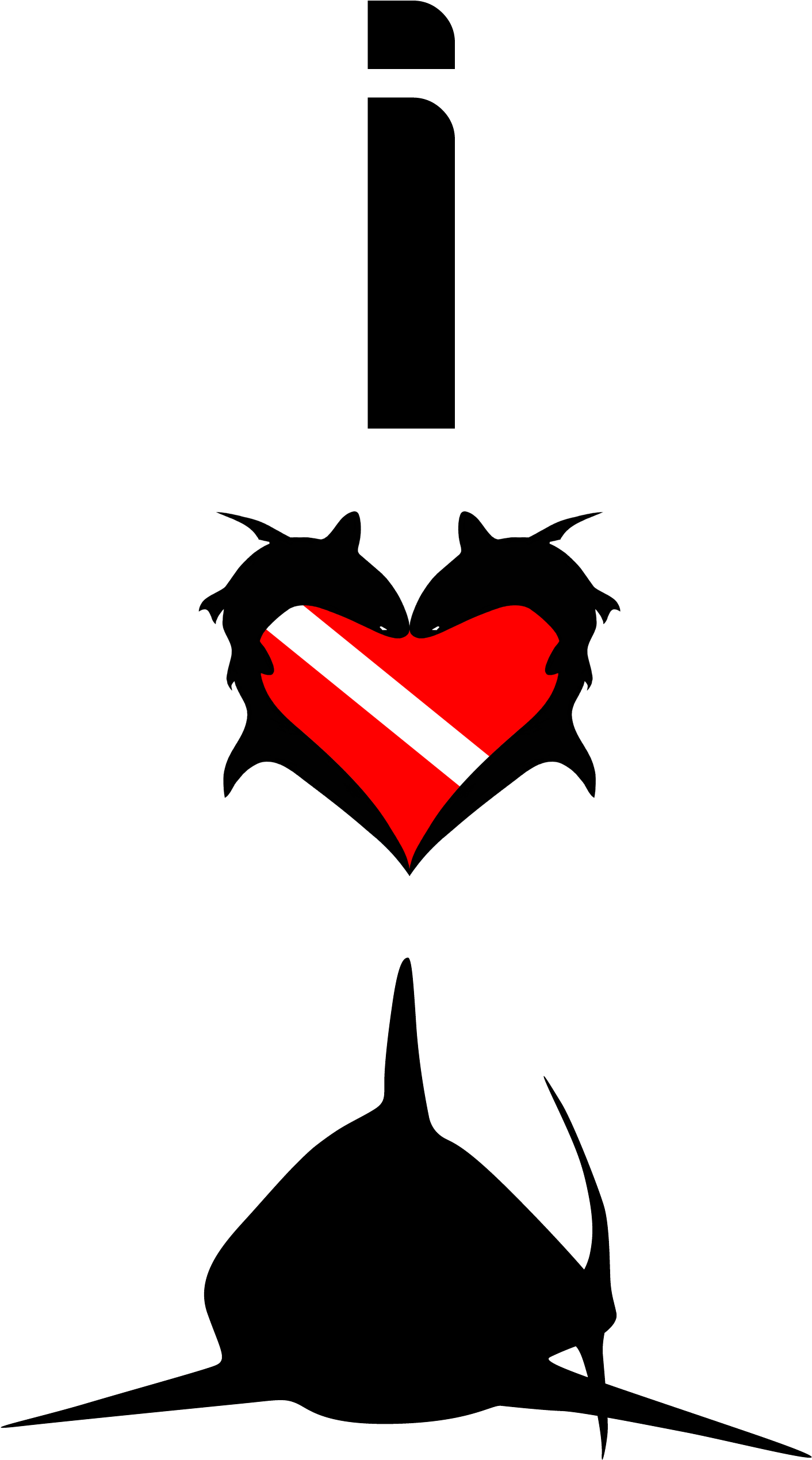 I Love Sharks T-shirt Design - Scuba Logo (1528x2622)