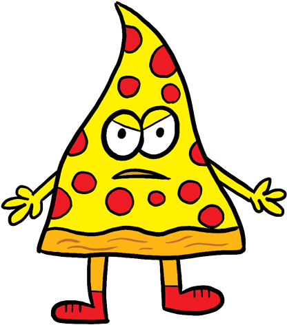 Pizza Sticker By Jon Burgerman - Sticker (581x618)