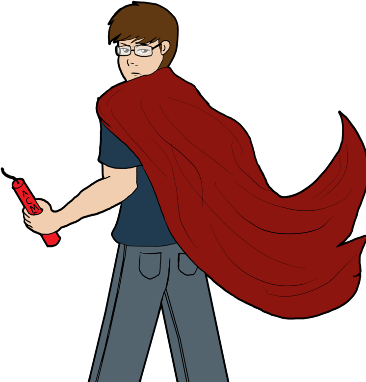 Cartoon Hero - Man With Cape Cartoon (1024x1365)